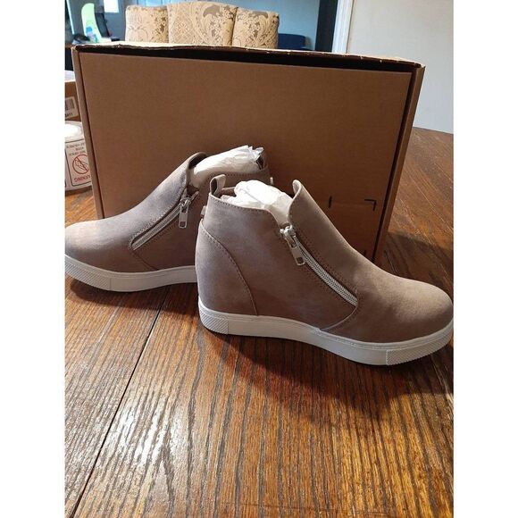 New Size 4 Tan Dual Zipper Ankle Boots Booties Casual Shoes - Picture 3 of 4